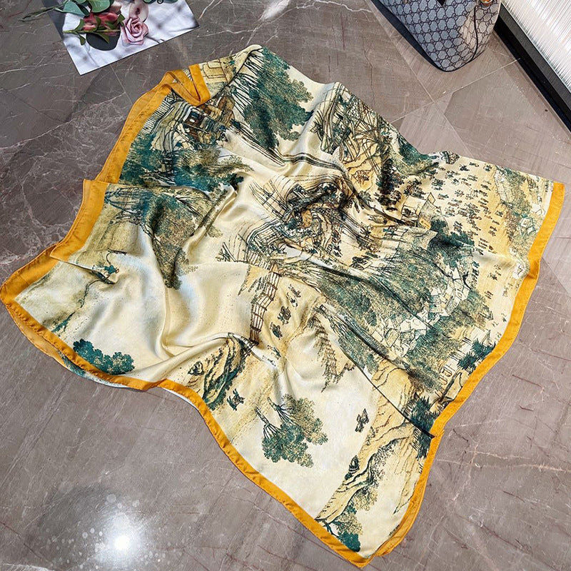 Silk long mother shawl scarves