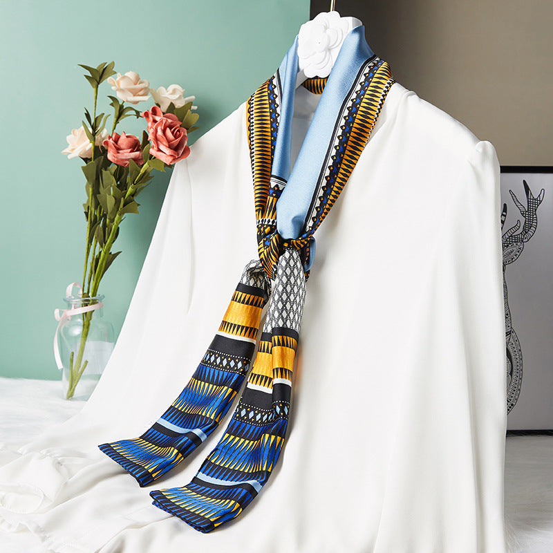 Star with the narrow long silk scarves female spring and autumn