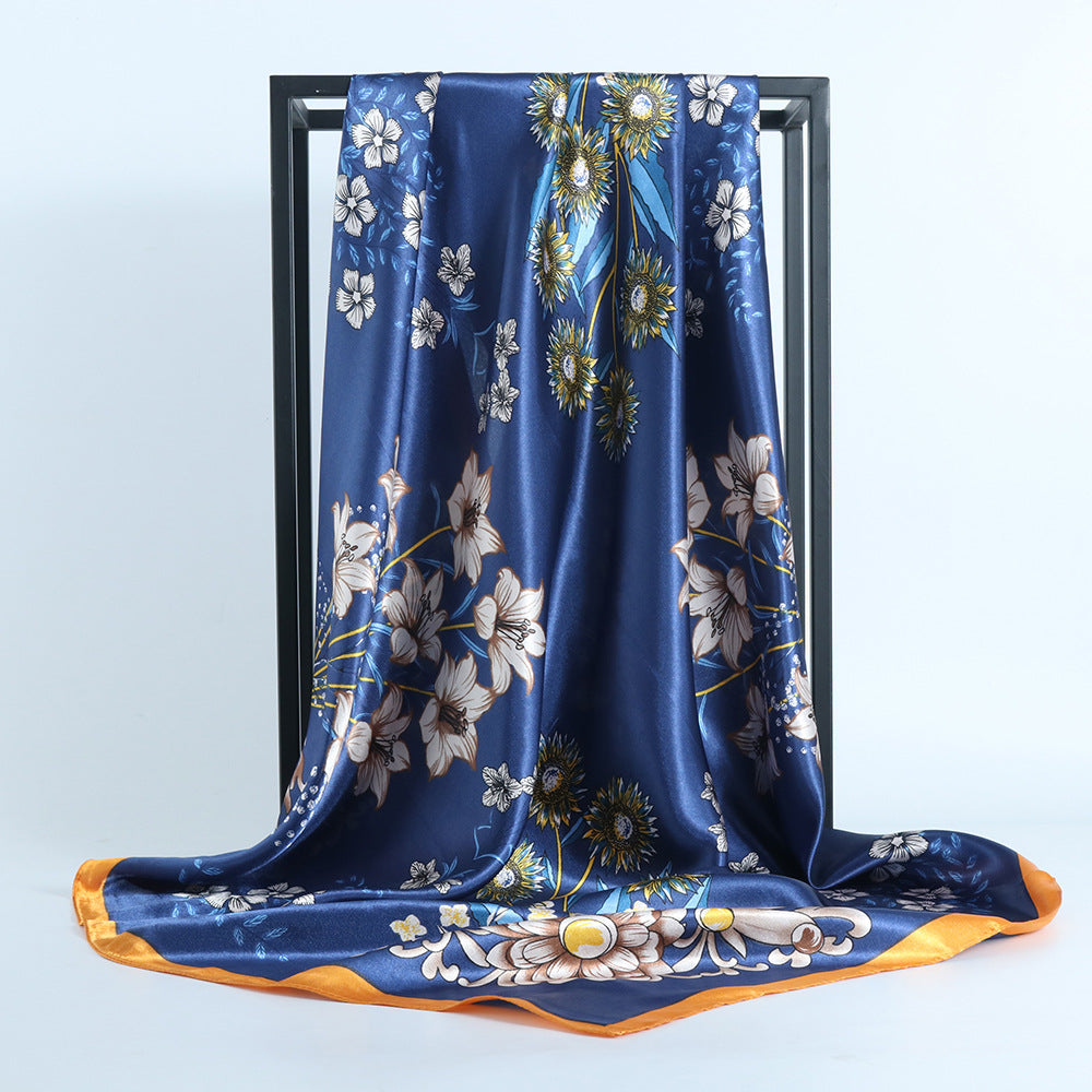 Satin silk scarf ladies casual headscarf