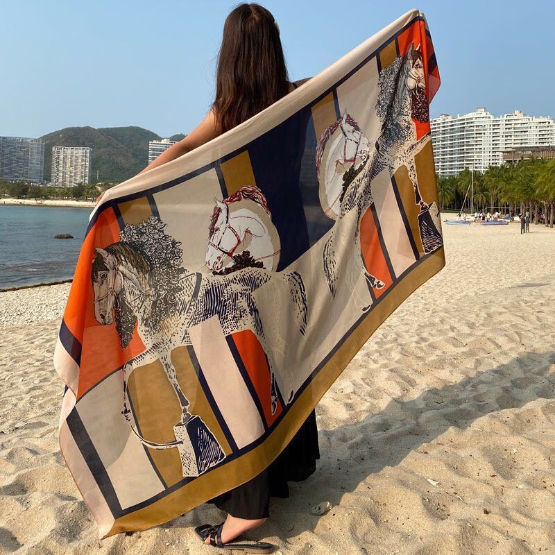 Hangzhou female silk scarves wild spring and summer seaside fashion