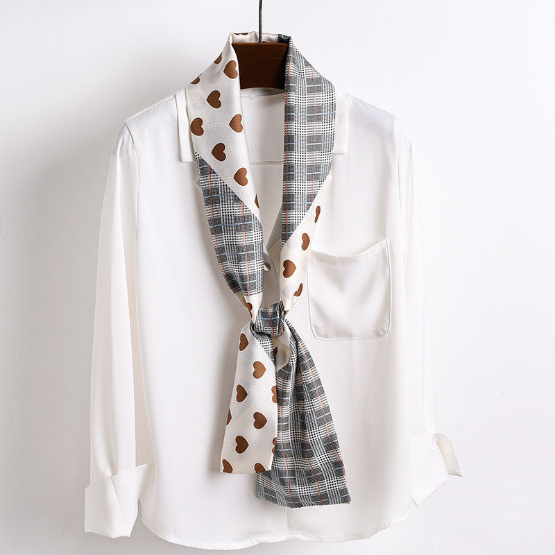 Star with the narrow long silk scarves female spring and autumn