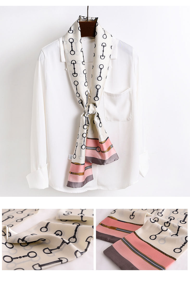 Star with the narrow long silk scarves female spring and autumn