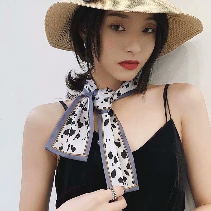 Silk towel french hair band autumn thin lazy retro scarves female small long ribbon decorative scarf towel streamers