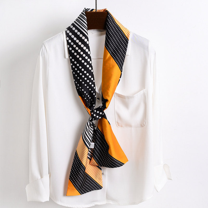 Star with the narrow long silk scarves female spring and autumn