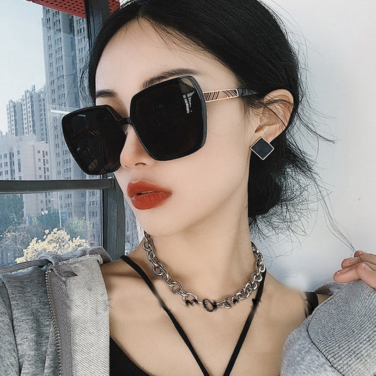 Retro trend box slimming anti-UV sunglasses