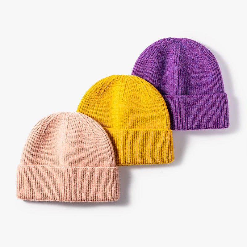 Autumn and winter wild optical version of the knit hat female outdoor warm cold cap fashion cross-border hat men's peel hats custom