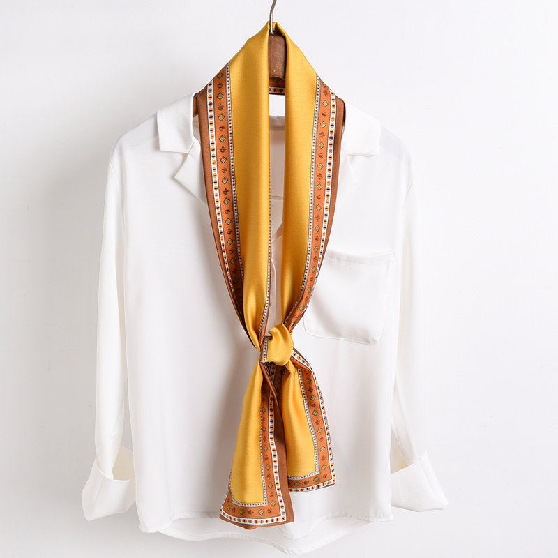 Star with the narrow long silk scarves female spring and autumn