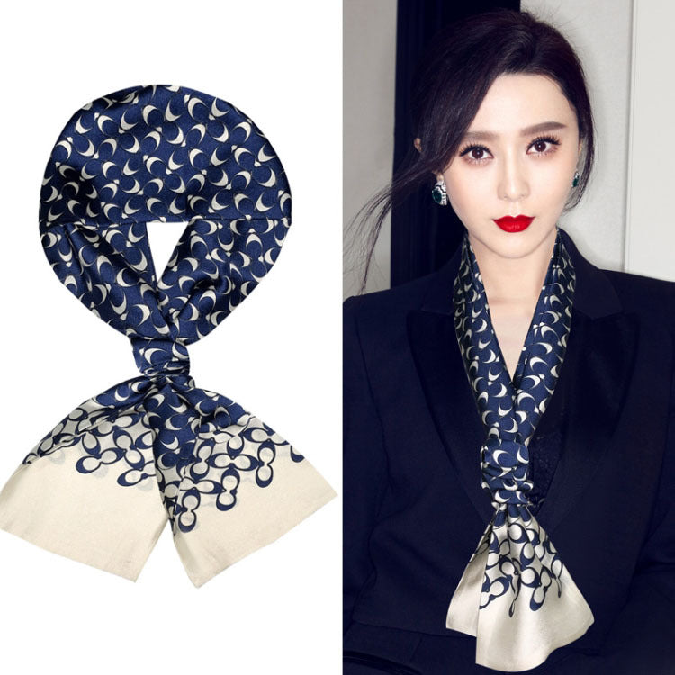 Star with the narrow long silk scarves female spring and autumn