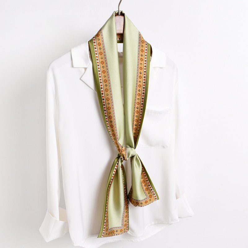 Star with the narrow long silk scarves female spring and autumn