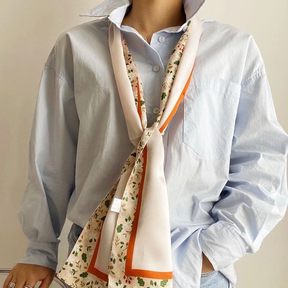 100% silk scarves fashion foreign gas double Hangzhou silk silkworm long scarf
