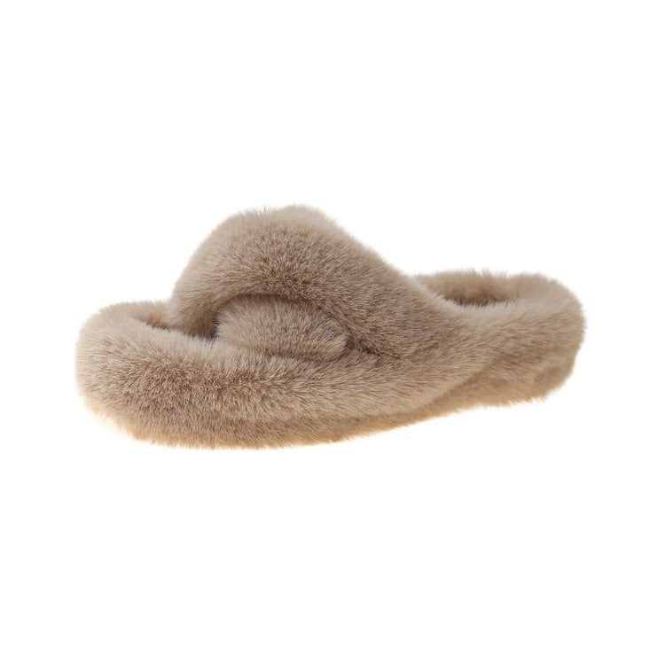 Winter Warm Women Modern Slides Outside Fluffy