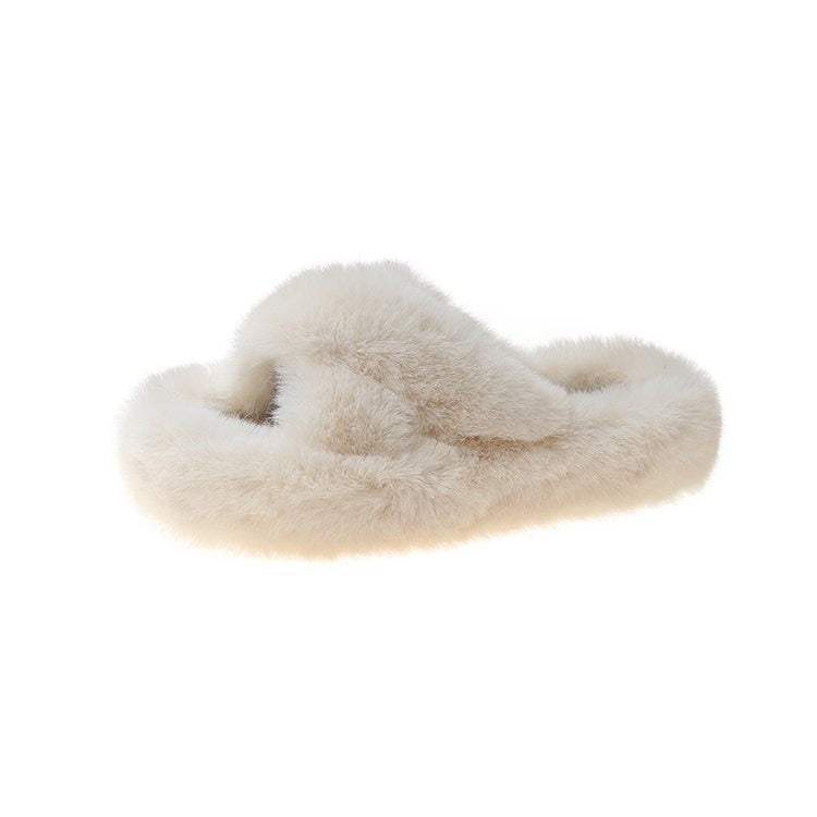 Winter Warm Women Modern Slides Outside Fluffy