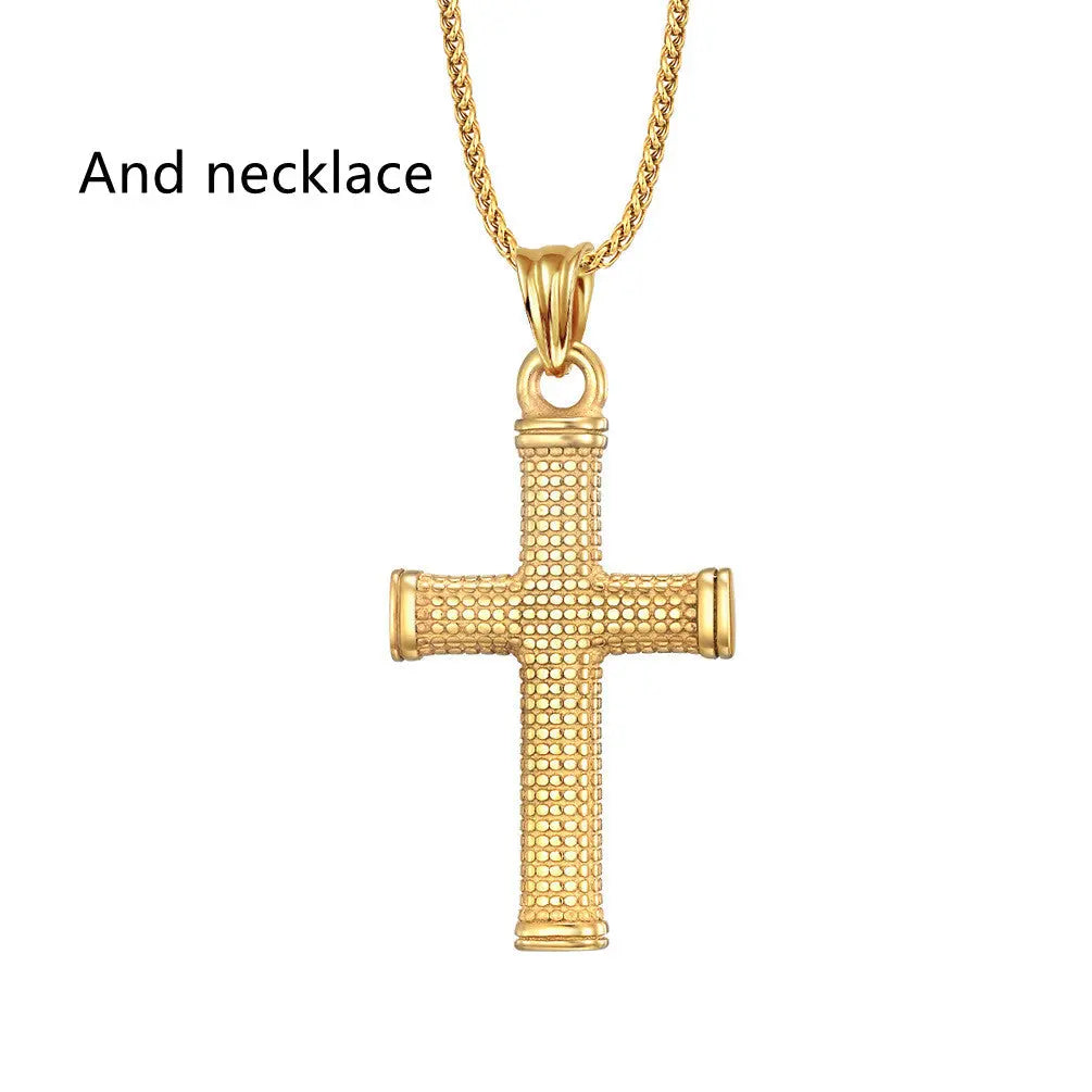 Stainless Steel Cast Religious Cross Necklace