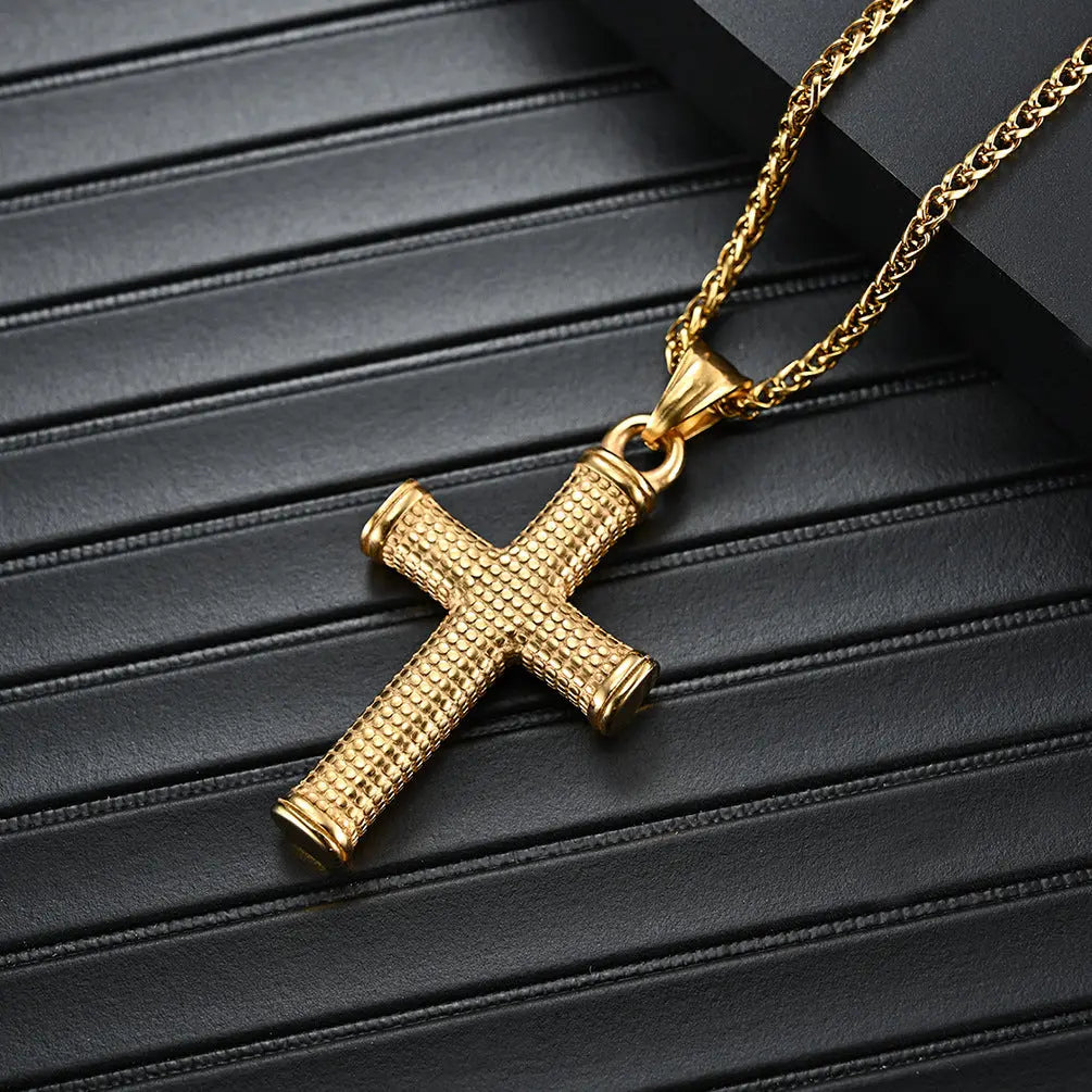 Stainless Steel Cast Religious Cross Necklace