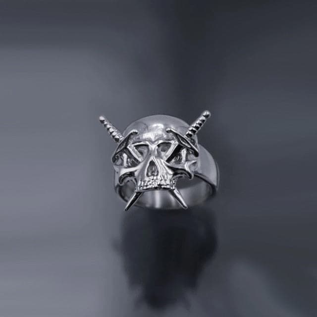 Silver Gothic Punk Graphic Rings