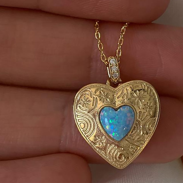 Golden Heart Locket Necklace