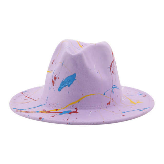 Hat Hats for Women Fedoras Patchwork Felt Fedora White Black New Fashion Luxury Hats