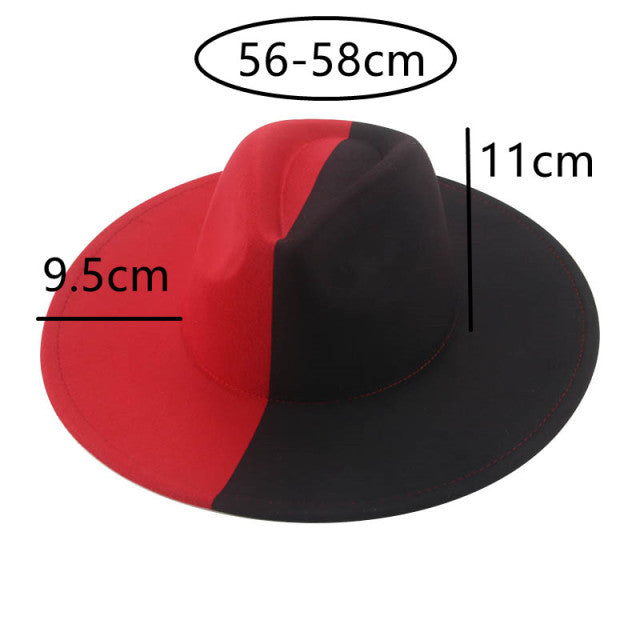 Hat Hats for Women Fedoras Patchwork Felt Fedora White Black New Fashion Luxury Hats